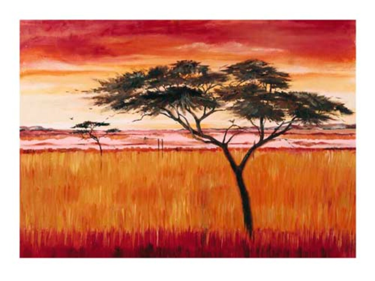 Serengeti Dawn Art Print by Emilie Gerard - African Wildlife Wall Décor 23.5 x 3 inch